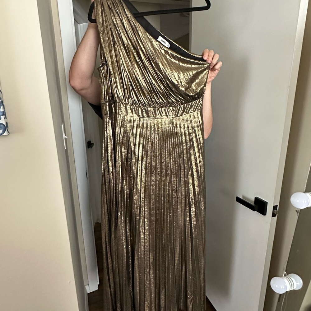 Gold One-Shoulder Gown